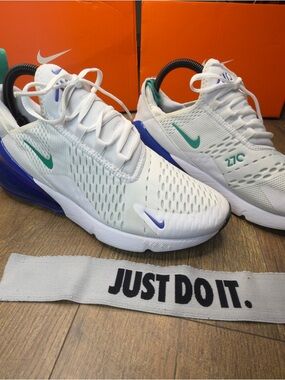 Nike Air Max 270 White Lapis Neptune Green AH6789-109 Women's 10
